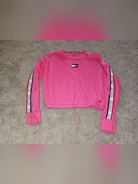 Tommy Hilfiger Pink Cropped Sweatshirtvwith Drawstring